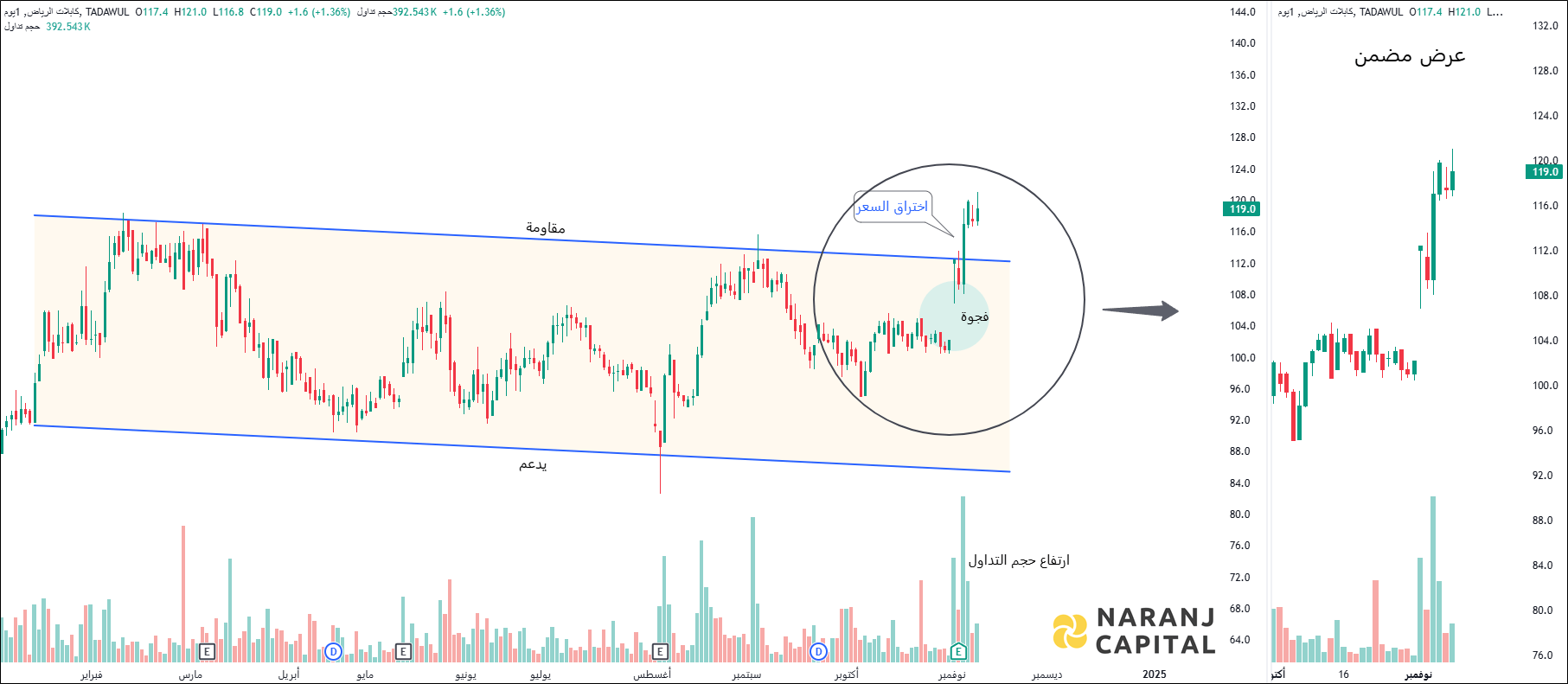 Riyadh Cables - Technical Analysis chart on Daily Price and Volume