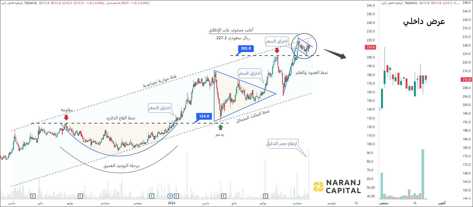 NCLE - Technical Analysis chart on Daily Price and Volume