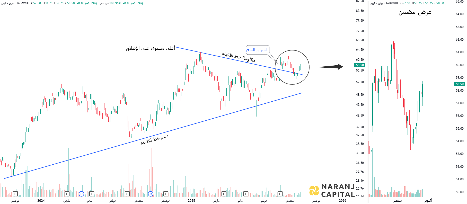 Bawan Company - Technical Analysis chart on Daily Price and Volume