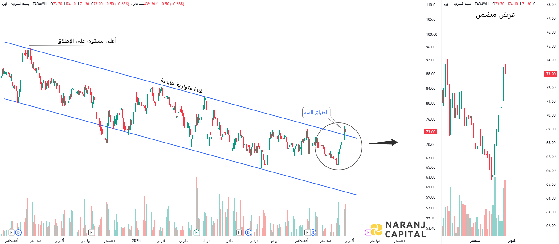 Budget Saudi - Technical Analysis chart on Daily Price and Volume